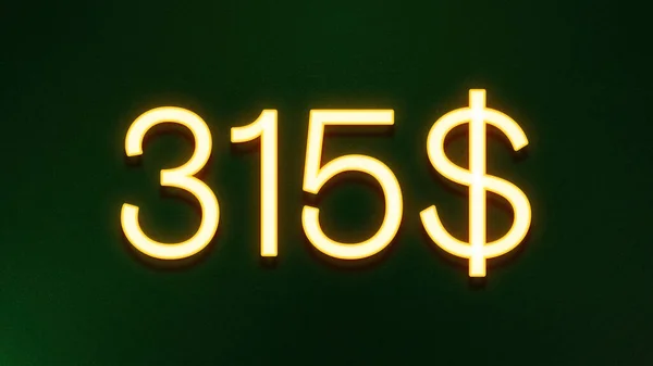 Símbolo Luz Dourada 315 Dólares Ícone Preço Fundo Escuro — Fotografia de Stock