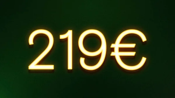 Symbole Lumineux Doré 219 Euros Icône Prix Sur Fond Sombre — Photo