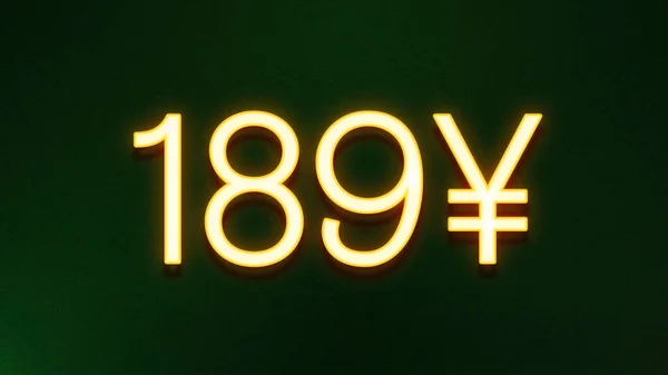 Símbolo Luz Dourada 189 Yuans Ícone Preço Fundo Escuro — Fotografia de Stock
