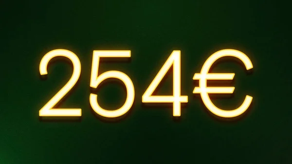 Золотий Світловий Символ Ціни 254 Євро Темному Фоні — стокове фото