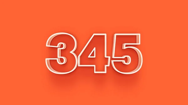 Abbildung Der 345 Zahl Auf Orangefarbenem Hintergrund — Stockfoto