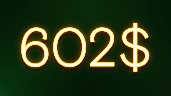 Золотой Светлый Символ Цены 602 Долларов Темном Фоне — стоковое фото