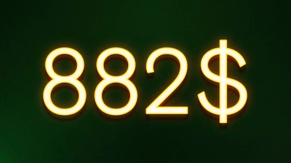 Gyllene Ljus Symbol För 882 Dollar Prisikon Mörk Bakgrund — Stockfoto