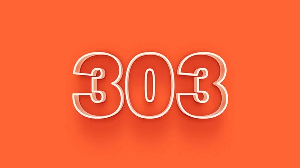Απεικόνιση Του 303 Αριθμό Πορτοκαλί Φόντο — Φωτογραφία Αρχείου