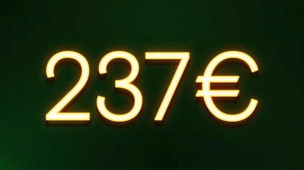 Χρυσό Σύμβολο Φωτός Της Τιμής 237 Ευρώ Εικονίδιο Σκούρο Φόντο — Φωτογραφία Αρχείου