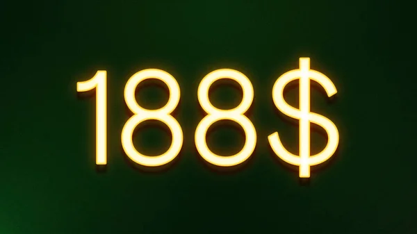 暗い背景に188ドルの価格アイコンの黄金の光のシンボル — ストック写真