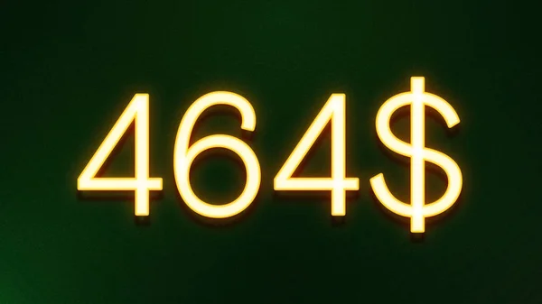 Símbolo Luz Dourada 464 Dólares Ícone Preço Fundo Escuro — Fotografia de Stock