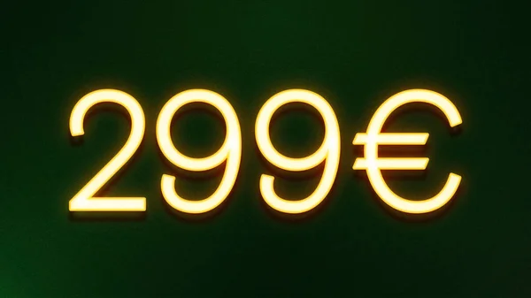 Símbolo Luz Dorada 299 Euros Icono Precio Sobre Fondo Oscuro —  Fotos de Stock