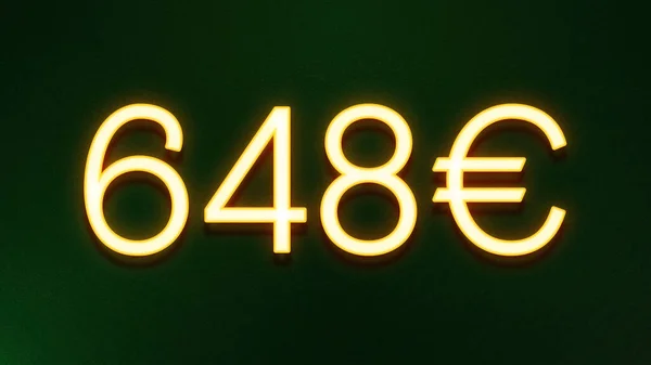 Χρυσό Σύμβολο Φωτός Της Τιμής 648 Ευρώ Εικονίδιο Σκούρο Φόντο — Φωτογραφία Αρχείου