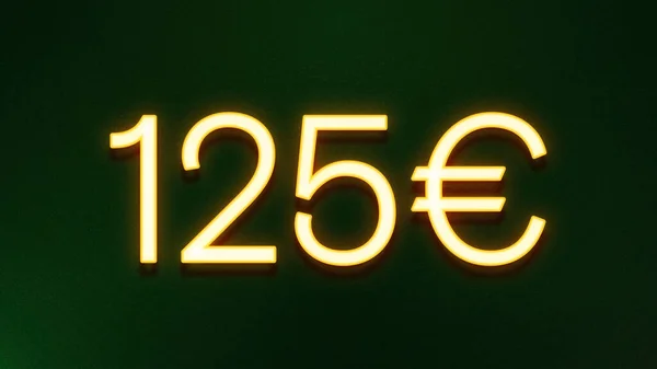 深色底色125欧元价格图标的金光符号 — 图库照片