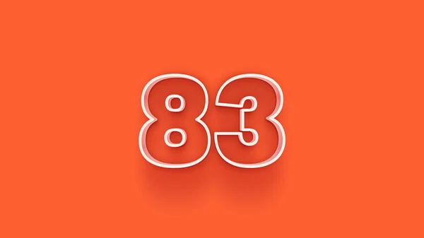 オレンジを背景にした3D 83番のイラスト — ストック写真