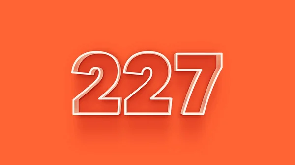 Illustration 227 Nummer Orange Bakgrund — Stockfoto