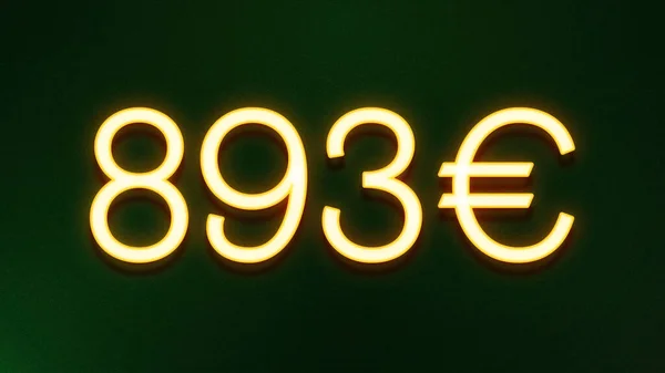 Golden Light Symbol 893 Euros Price Icon Dark Background — Stock Photo, Image