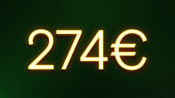 暗色底色274欧元价格图标的金光符号 — 图库照片