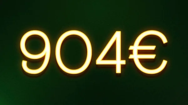 Gouden Lichtsymbool Van 904 Euro Prijskaartje Donkere Achtergrond — Stockfoto