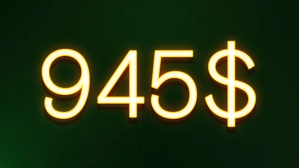 Золотой Светлый Символ Цены 945 Долларов Темном Фоне — стоковое фото
