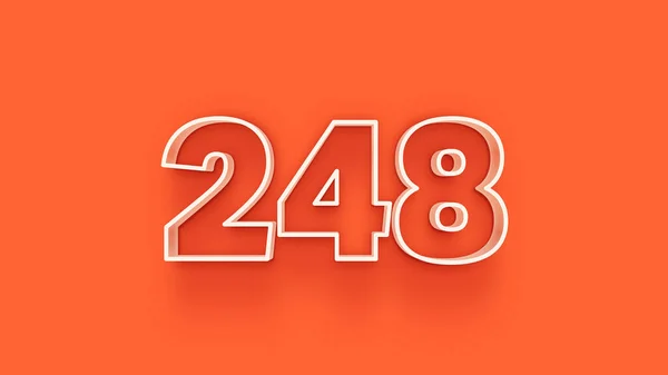 橙色背景中3D 248数字的图解 — 图库照片