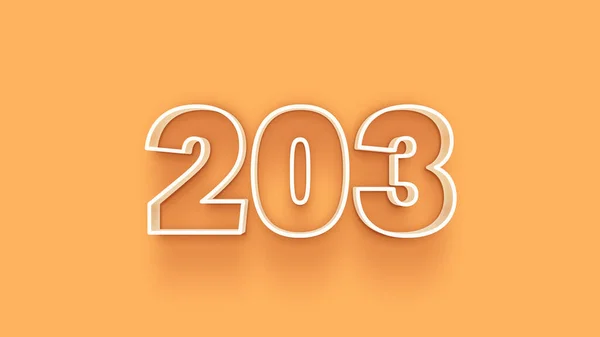 Abbildung Der Zahl 203 Auf Gelbem Hintergrund — Stockfoto