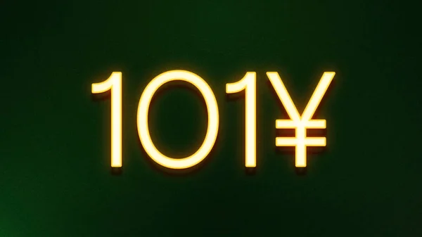 Símbolo Luz Dourada 101 Yuans Ícone Preço Fundo Escuro — Fotografia de Stock