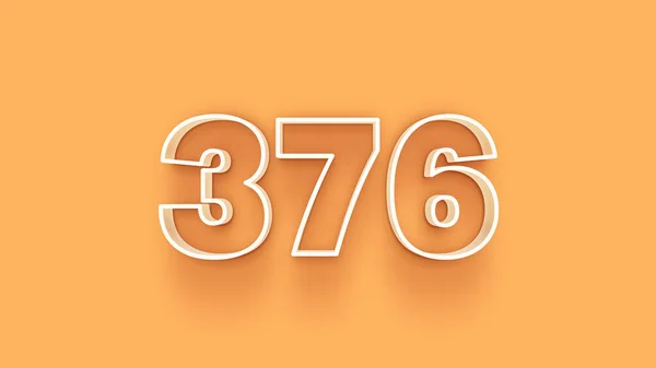 Abbildung Der 376 Zahl Auf Gelbem Hintergrund — Stockfoto