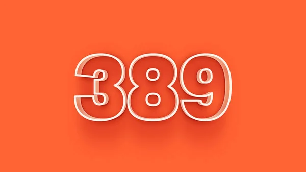 Απεικόνιση Του 389 Αριθμό Πορτοκαλί Φόντο — Φωτογραφία Αρχείου