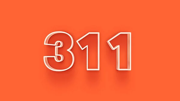 Illustration 311 Number Orange Background — Stock Photo, Image