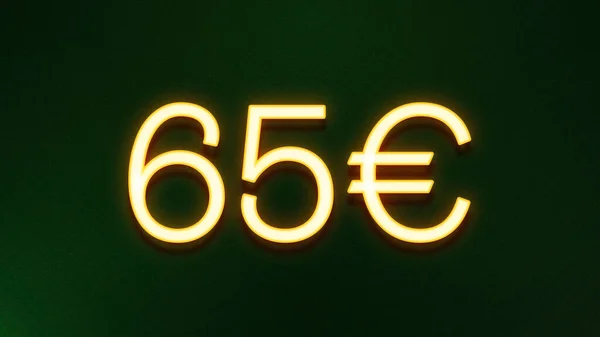 深色底色65欧元价格图标的金光符号 — 图库照片