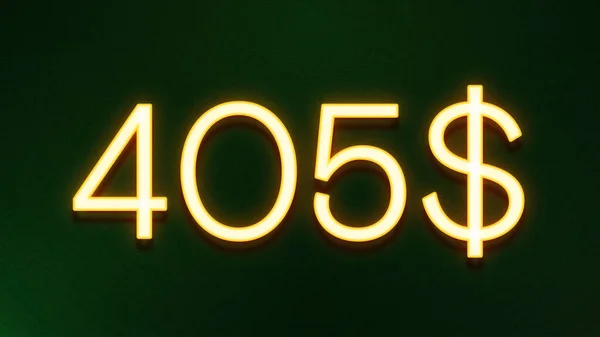 Gyllene Ljus Symbol För 405 Dollar Prisikon Mörk Bakgrund — Stockfoto