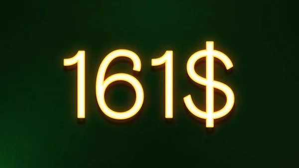 Símbolo Luz Dorada Del Icono Del Precio 161 Dólares Sobre — Foto de Stock