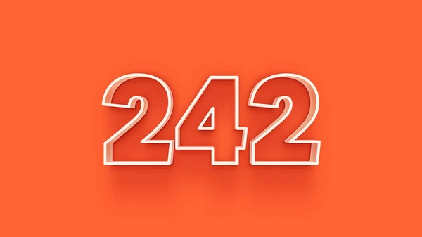 Illustration 242 Number Orange Background — Stock Photo, Image