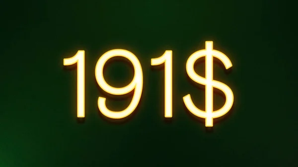 Золотой Светлый Символ Цены 191 Доллар Темном Фоне — стоковое фото