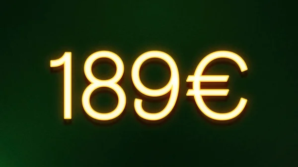 Golden Light Symbol 189 Euros Price Icon Dark Background — Stock Photo, Image
