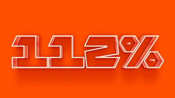 Abbildung Von 112 Prozent Auf Orangefarbenem Hintergrund — Stockfoto