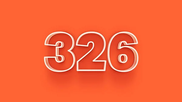 Abbildung Der 326 Zahl Auf Orangefarbenem Hintergrund — Stockfoto