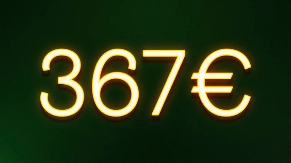 Símbolo Luz Dourada 367 Euros Ícone Preço Fundo Escuro — Fotografia de Stock