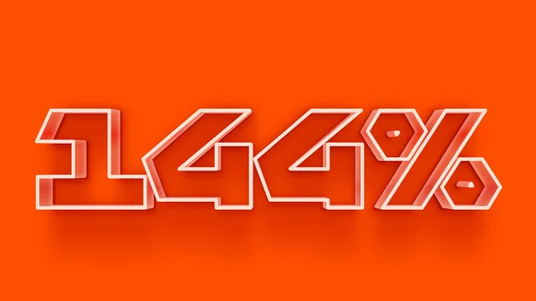Abbildung Von 144 Prozent Auf Orangefarbenem Hintergrund — Stockfoto