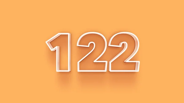Illustration 122 Number Yellow Background — Stock Photo, Image
