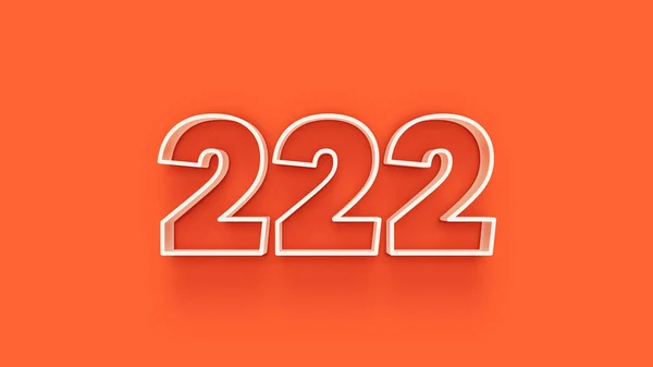 Ilustración Del Número 222 Sobre Fondo Naranja —  Fotos de Stock