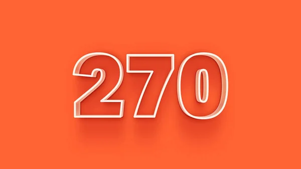 橙色背景上3D 270数字的图解 — 图库照片