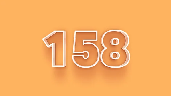 Abbildung Der 158 Zahl Auf Gelbem Hintergrund — Stockfoto