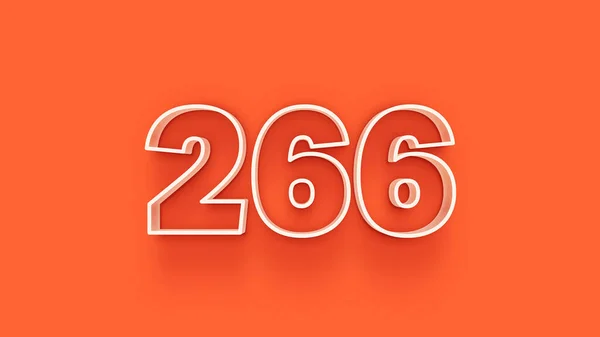 Abbildung Der 266 Zahl Auf Orangefarbenem Hintergrund — Stockfoto