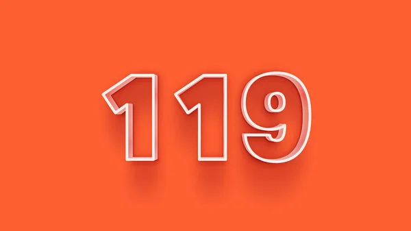 Illustration 119 Nummer Orange Bakgrund — Stockfoto
