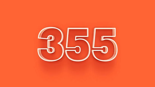 Ilustración Del Número 355 Sobre Fondo Naranja —  Fotos de Stock