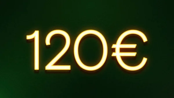 Golden Light Symbol 120 Euros Price Icon Dark Background — Stock Photo, Image
