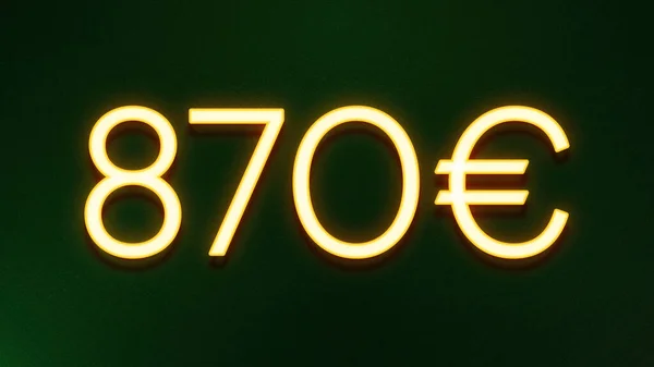 Χρυσό Σύμβολο Φωτός Της Τιμής 870 Ευρώ Εικονίδιο Σκούρο Φόντο — Φωτογραφία Αρχείου