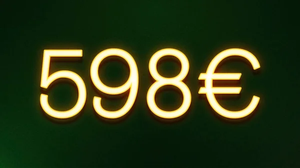 Zlatý Symbol Světla 598 Eur Cena Ikona Tmavém Pozadí — Stock fotografie