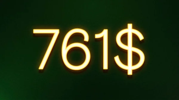 Χρυσό Σύμβολο Φωτός Του 761 Δολάρια Εικονίδιο Τιμή Σκούρο Φόντο — Φωτογραφία Αρχείου