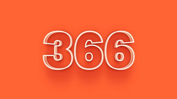 橙色背景的3D 366数字的图解 — 图库照片
