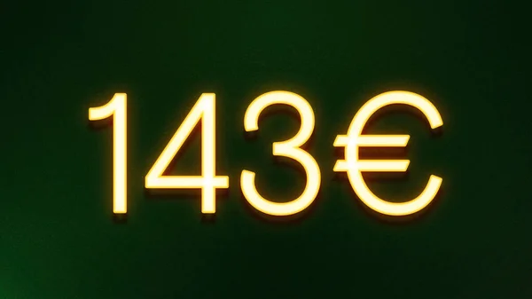 Золотой Светлый Символ Цены 143 Евро Темном Фоне — стоковое фото