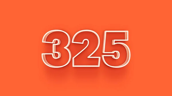 橙色背景上3D 325数字的图解 — 图库照片